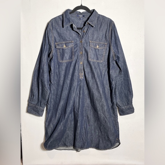 Chaps Dark Blue Denim Shirt Dress XL - Picture 1 of 11